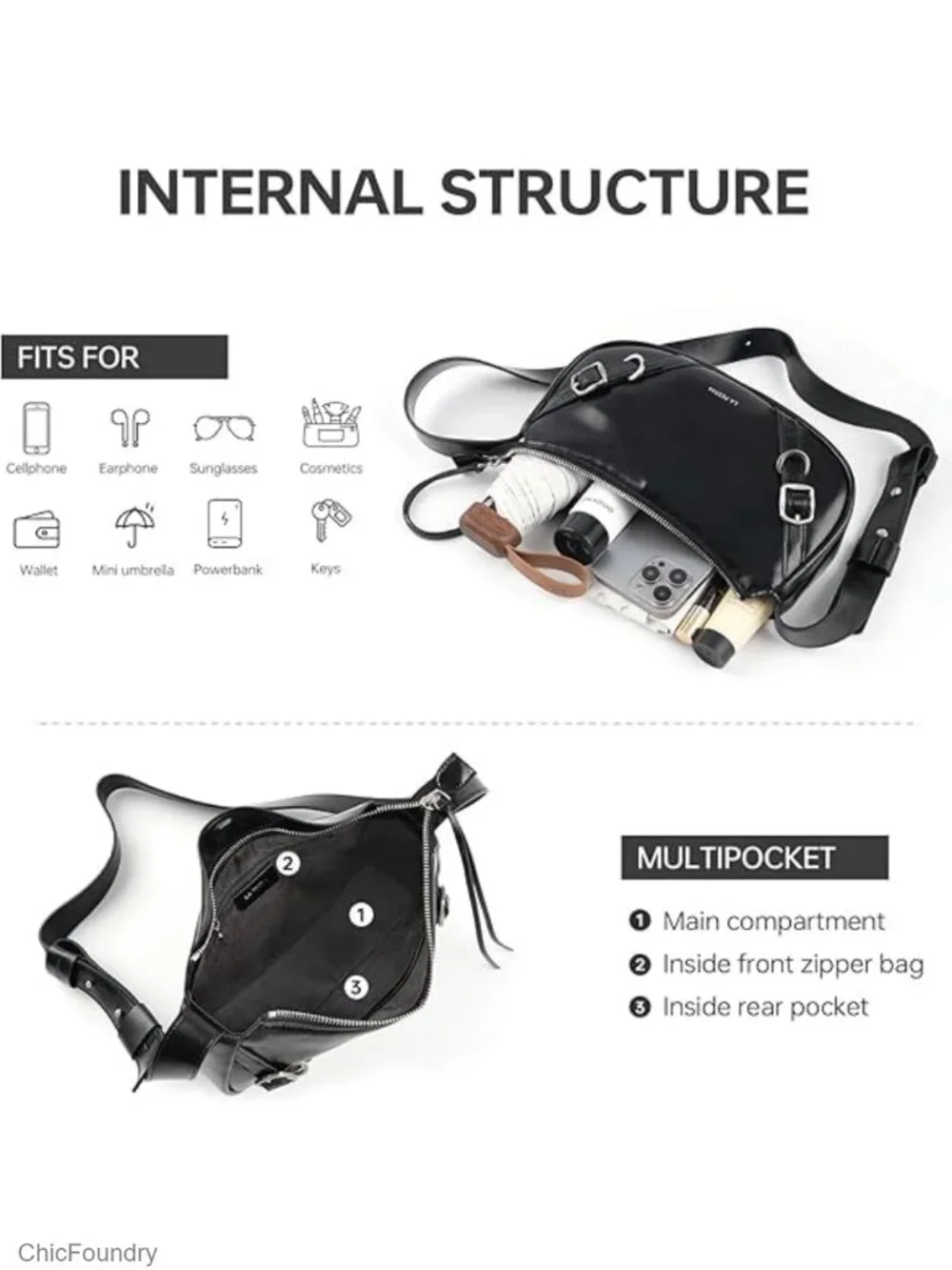 Genuine Leather Crescent Hobo Bag Women Crossbody Purse Work Adjustable Strap
